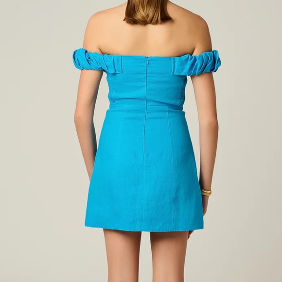 HEVRON Royal blue mini dress Size 2 - Picture 2 of 4